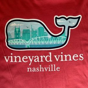 Special Edition L Vineyard Vines Coral Whale Fill Pocket Tee